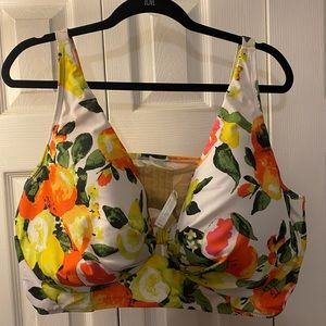 Cacique Underwire Plunge Keyhole Swim Bikini Top